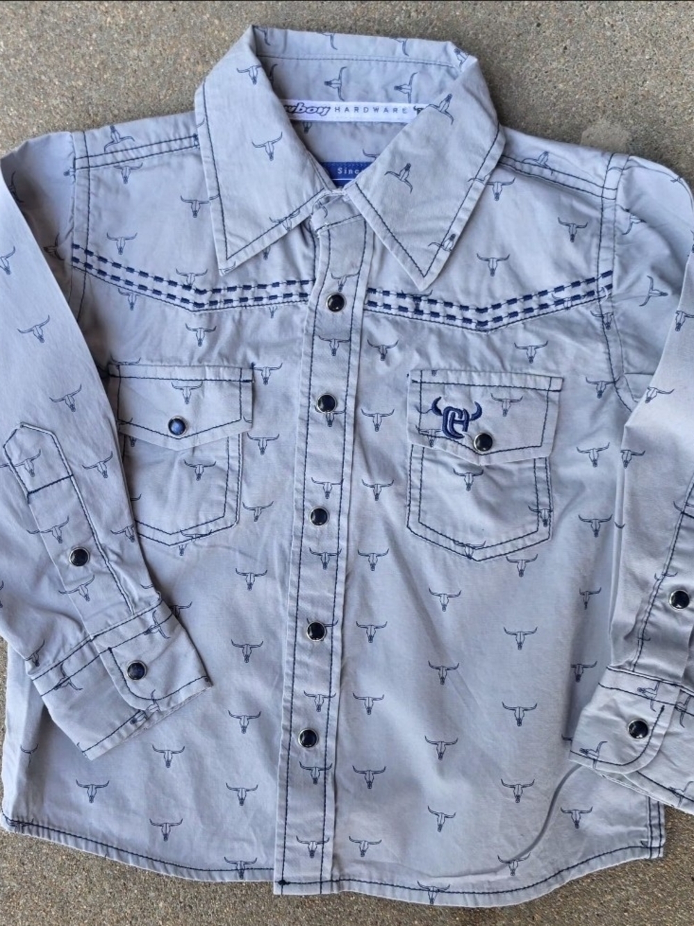 Cowboy Hardware Boys' Light Blue Button-Down Western Shirt